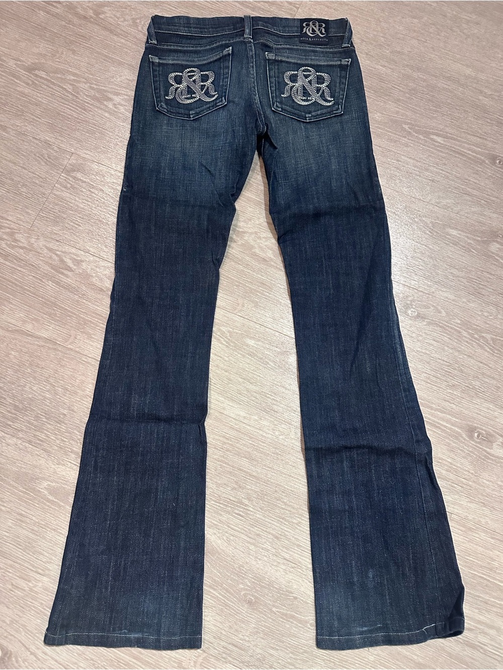Rock & Republic Dark Indigo Flare Jeans. Preowned. Size 24